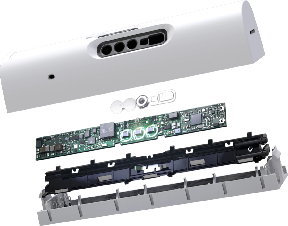 Exploded view of the Airis Multisensor showing PCD and sensing components